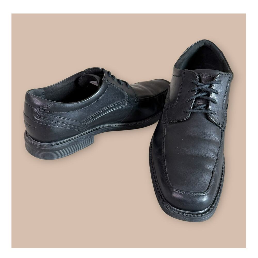 Rockport Walkability Men Size 9 Black Leather Oxford Casual Dress Shoes Lace Up
